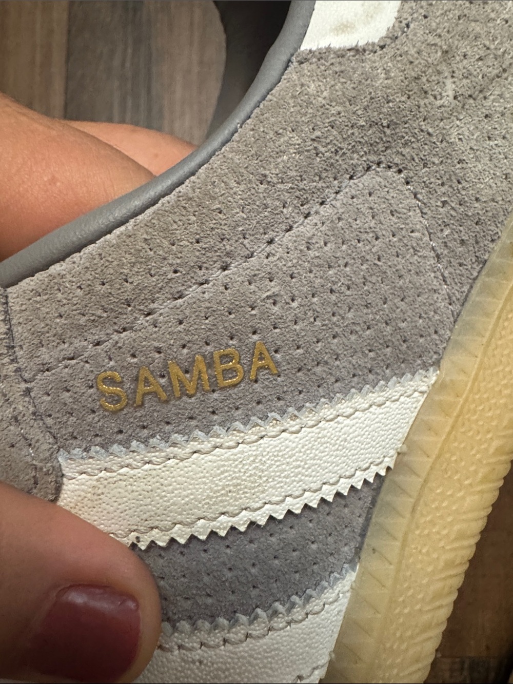 adidas Samba Suede Sneakers in Light Gray and White - Picture 14 of 15